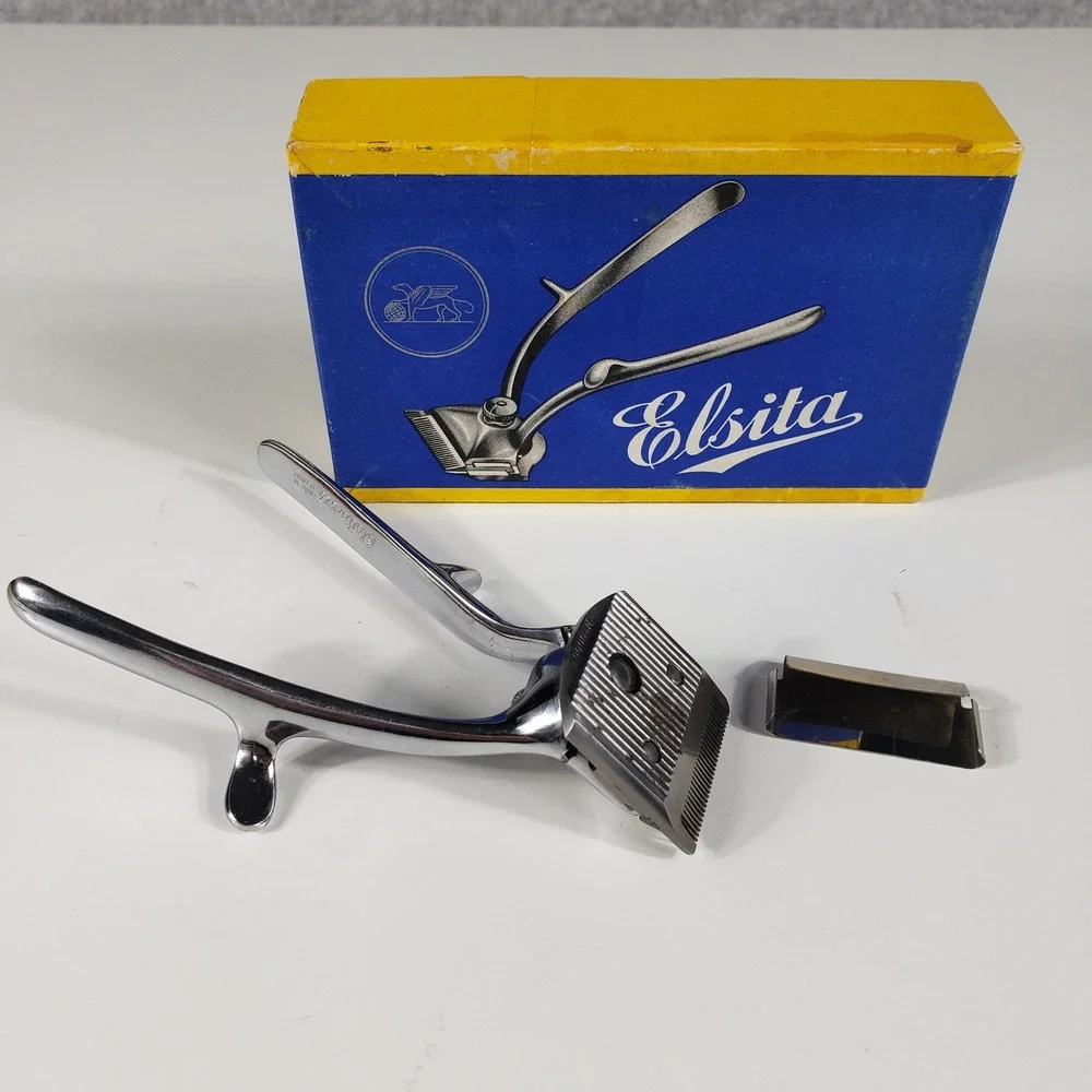 Vintage Elsita 623 Manual Hair Clippers Made in Germany Chrome Original Box EUC‎